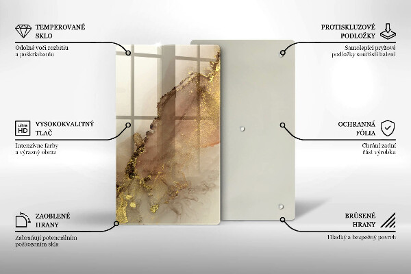 Tábua de vidro Ouro abstrato