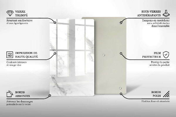 Tábua de cortar de vidro Mármore moderno