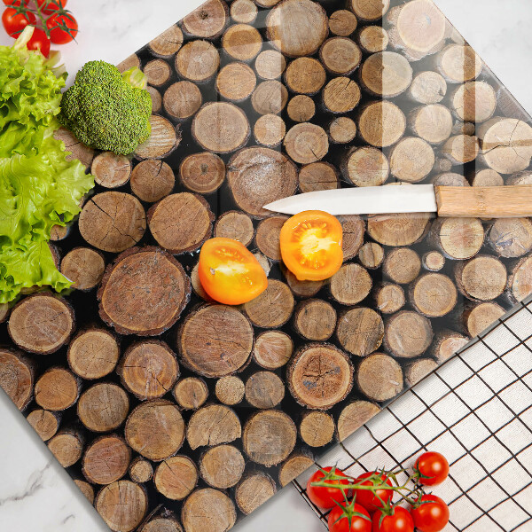 Tábua de vidro Troncos de árvores