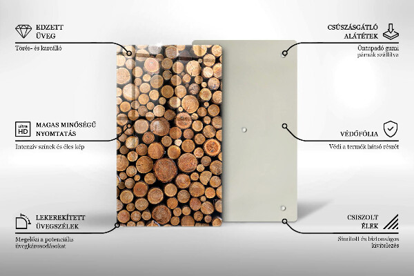 Tábua de vidro Troncos de árvores
