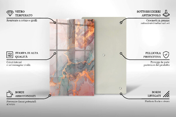 Tábua para cozinha Mármore com ouro