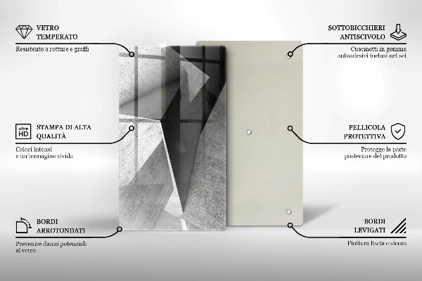 Tábua de cortar de vidro Abstração concreta