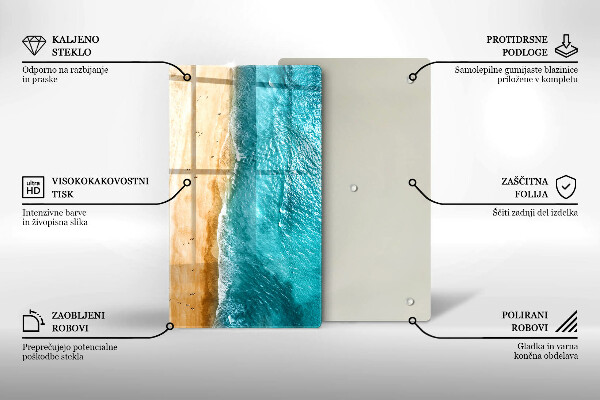 Tábua de cortar alimentos A praia e o mar