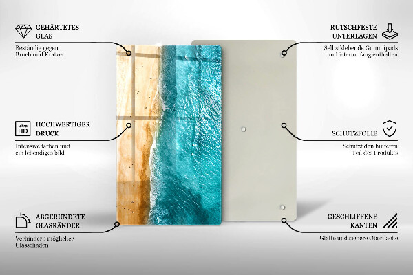 Tábua de cortar alimentos A praia e o mar