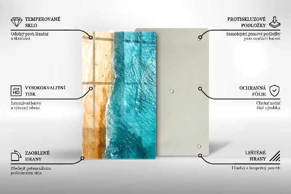 Tábua de cortar alimentos A praia e o mar