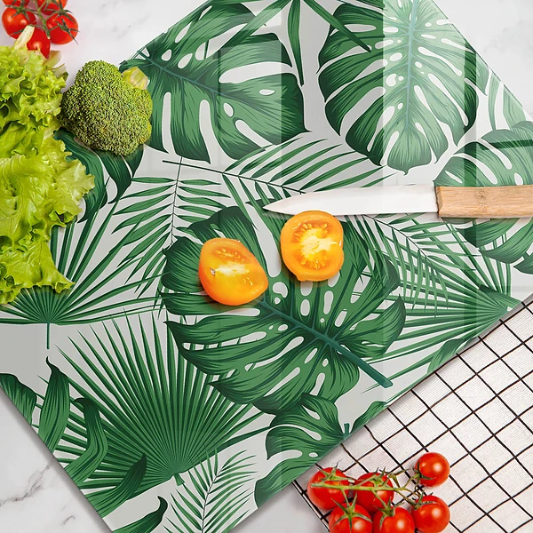 Tábua de corte em formato de folha de monstera
