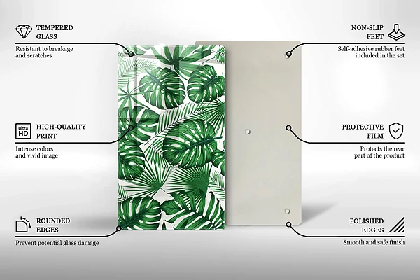 Tábua de corte em formato de folha de monstera