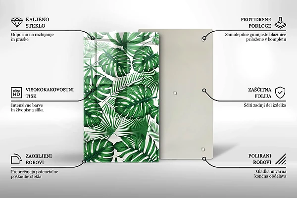 Tábua de corte em formato de folha de monstera