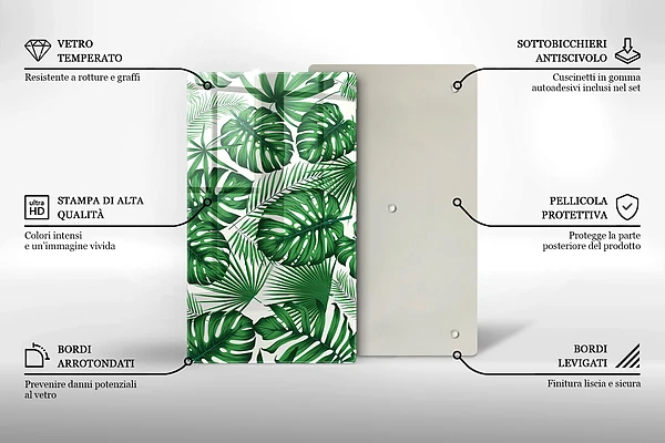 Tábua de corte em formato de folha de monstera