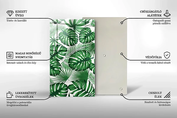Tábua de corte em formato de folha de monstera
