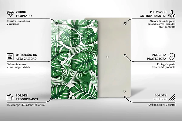 Tábua de corte em formato de folha de monstera