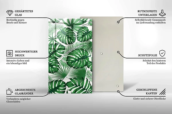 Tábua de corte em formato de folha de monstera