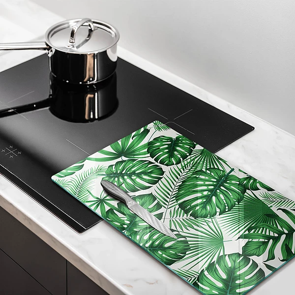 Tábua de corte em formato de folha de monstera