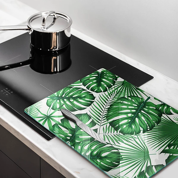 Tábua de corte em formato de folha de monstera
