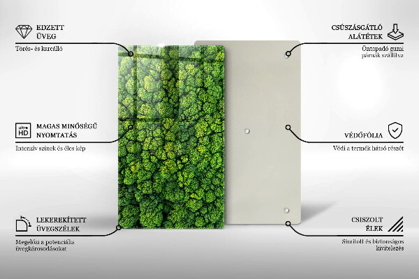 Tábua de corte de vidro A natureza planta musgo