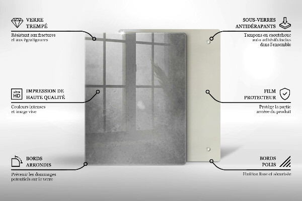 Tábua de corte de vidro A natureza planta musgo
