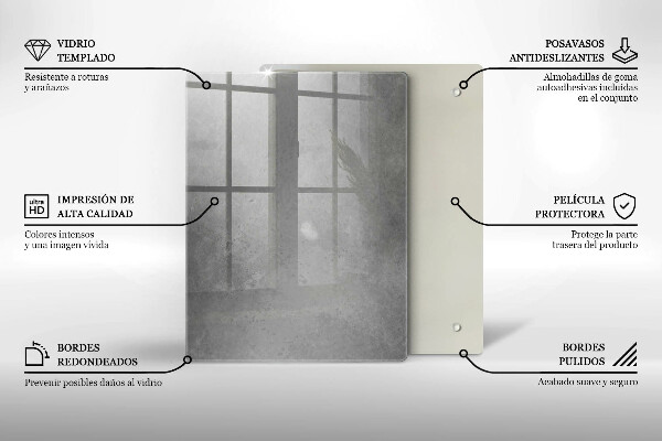 Tábua de corte de vidro A natureza planta musgo