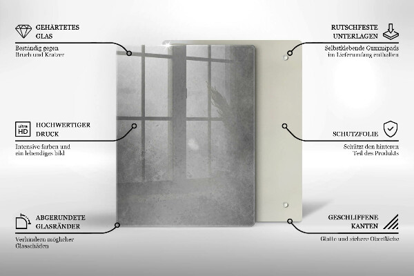 Tábua de corte de vidro A natureza planta musgo