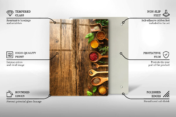Tábua de corte de vidro Tábuas e folhas de madeira