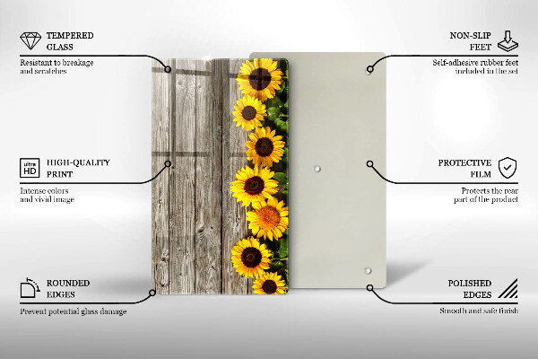 Tábua para cozinha Girassóis em tábuas