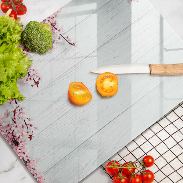 Tábua de corte de vidro Flores nas tábuas