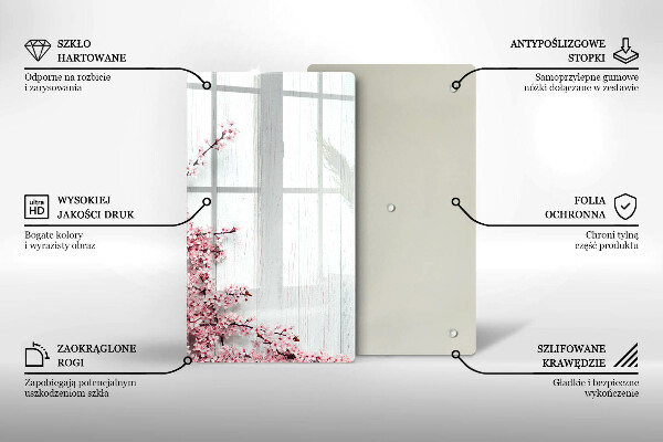 Tábua de corte de vidro Flores nas tábuas