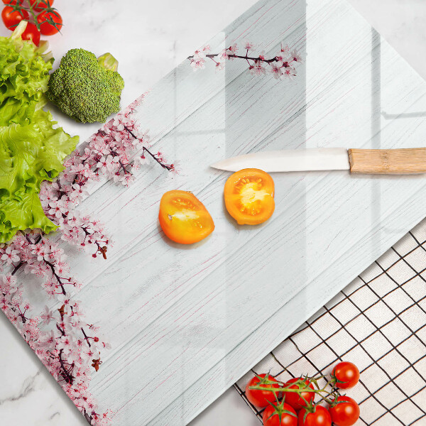 Tábua de corte de vidro Flores nas tábuas