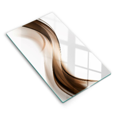 Tábua de vidro com estampa de linhas marrons abstratas