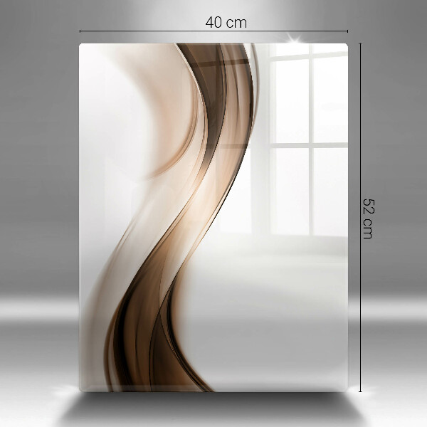 Tábua de vidro com estampa de linhas marrons abstratas