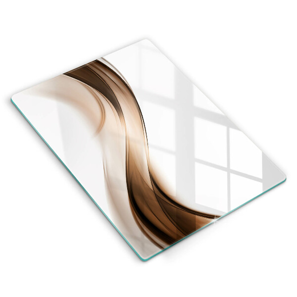 Tábua de vidro com estampa de linhas marrons abstratas