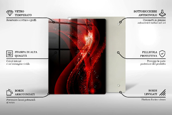 Tábua de vidro Linhas marrons abstratas