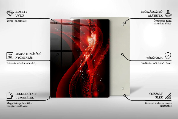 Tábua de vidro Linhas marrons abstratas