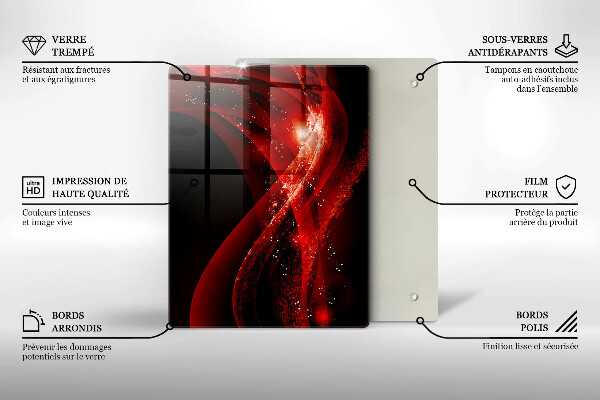 Tábua de vidro Linhas marrons abstratas