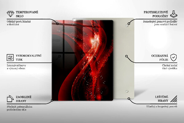 Tábua de vidro Linhas marrons abstratas