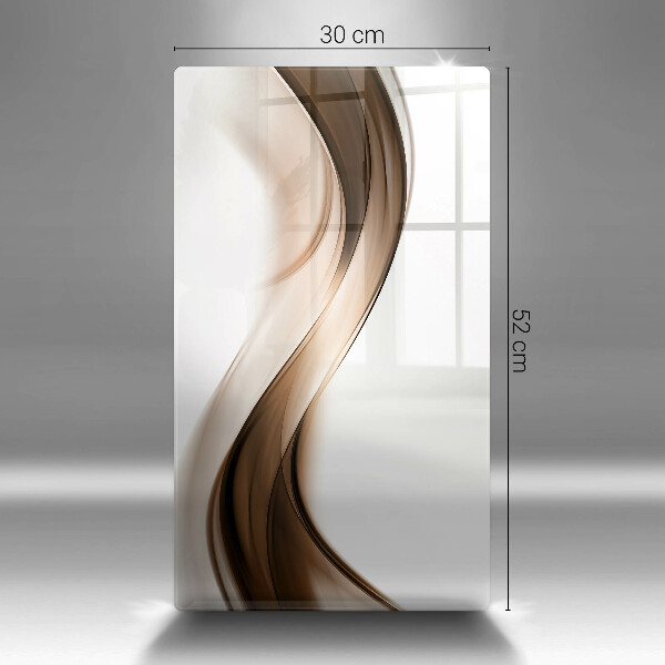Tábua de vidro com estampa de linhas marrons abstratas