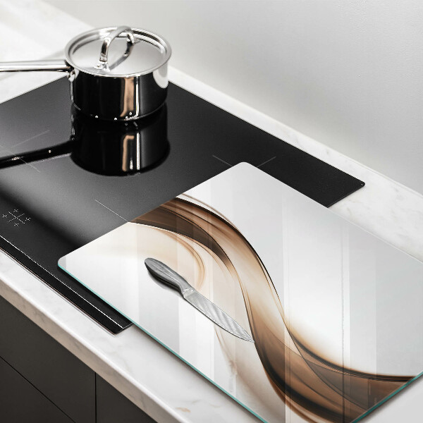 Tábua de vidro Linhas marrons abstratas