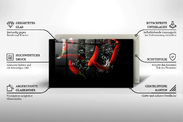 Tábua para corte Pimentas em água