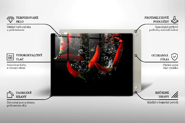 Tábua para corte Pimentas em água