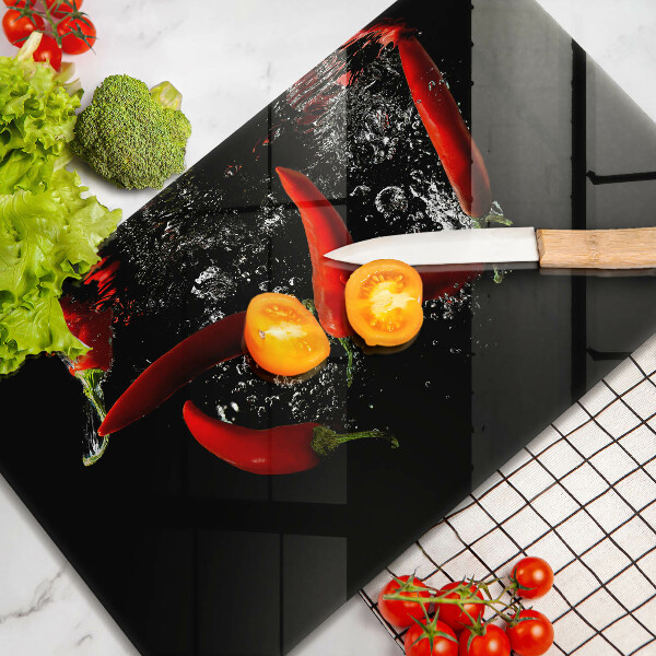 Tábua para corte Pimentas em água