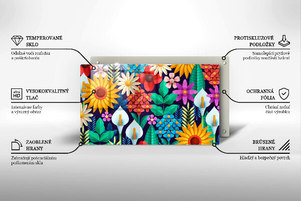 Tábua corte Ilustração de um prado de flores