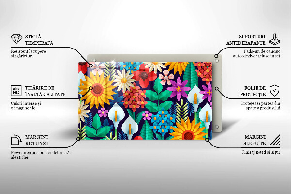 Tábua corte Ilustração de um prado de flores