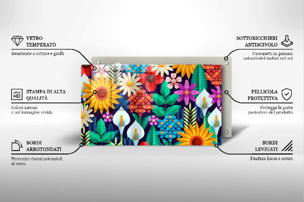 Tábua corte Ilustração de um prado de flores