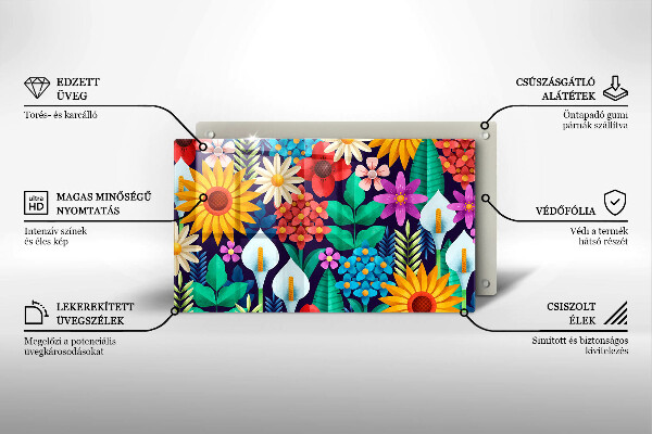 Tábua corte Ilustração de um prado de flores