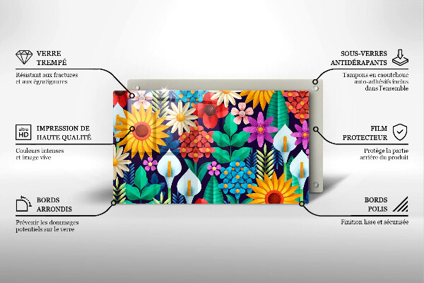 Tábua corte Ilustração de um prado de flores