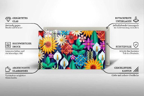 Tábua corte Ilustração de um prado de flores