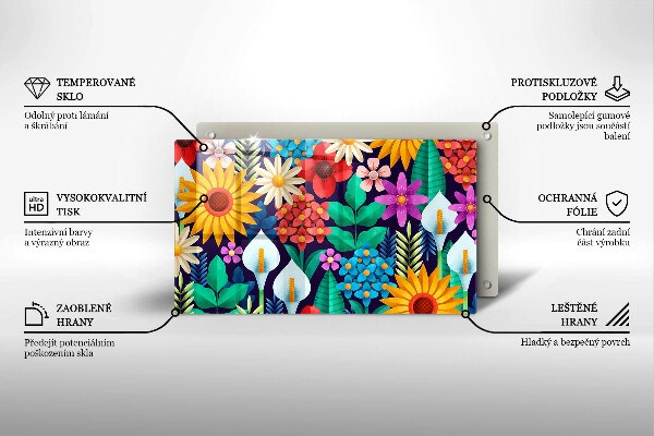 Tábua corte Ilustração de um prado de flores