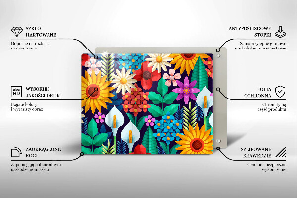 Tábua corte Ilustração de um prado de flores