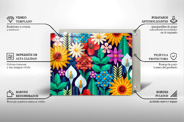 Tábua corte Ilustração de um prado de flores