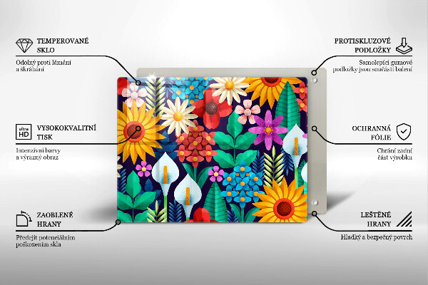 Tábua corte Ilustração de um prado de flores