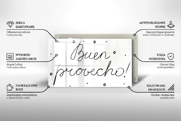 Tábua de corte A inscrição Buen provecho!